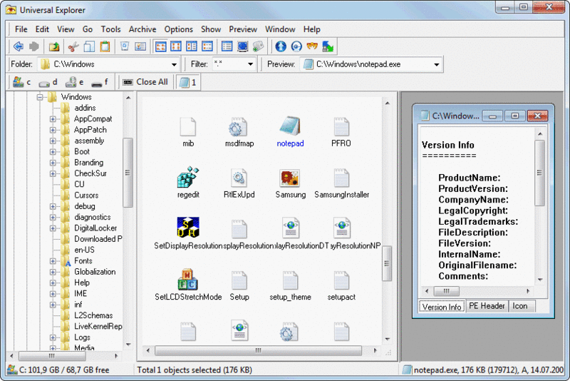 Universal Explorer Screenshot